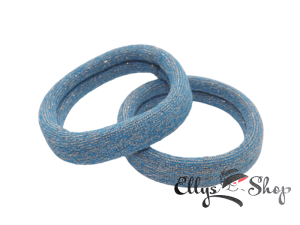 Set 2 elastice par bleu cu fir auriu