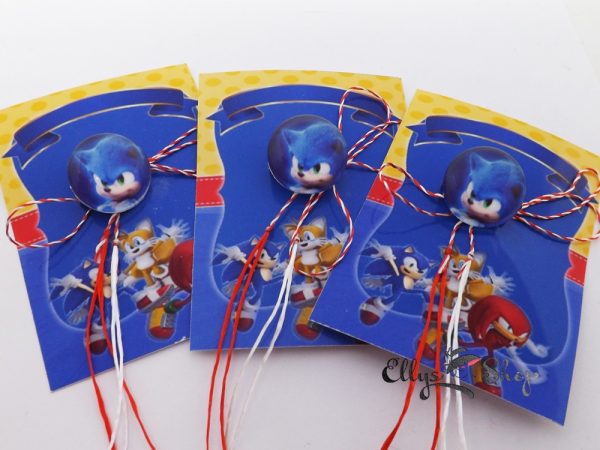 Brose martisoare pentru copii cu imagine personaj Sonic cod 5087
