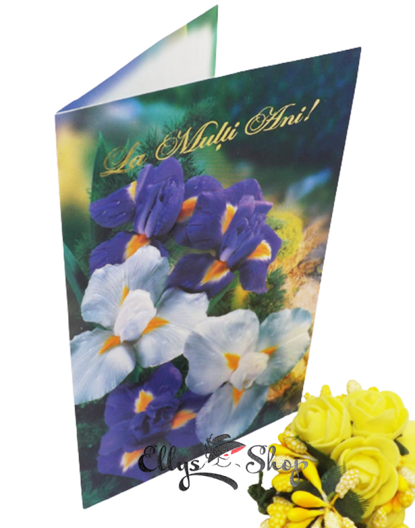 Felicitare cu plic model floral - irisi cod 5073